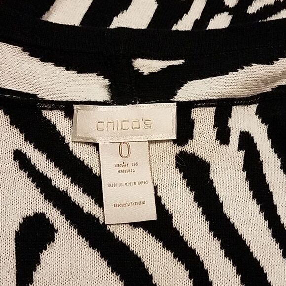 Chicos Maggie Zebra Stripe Open Front Vest 0 Sm/4 - Picture 5 of 6